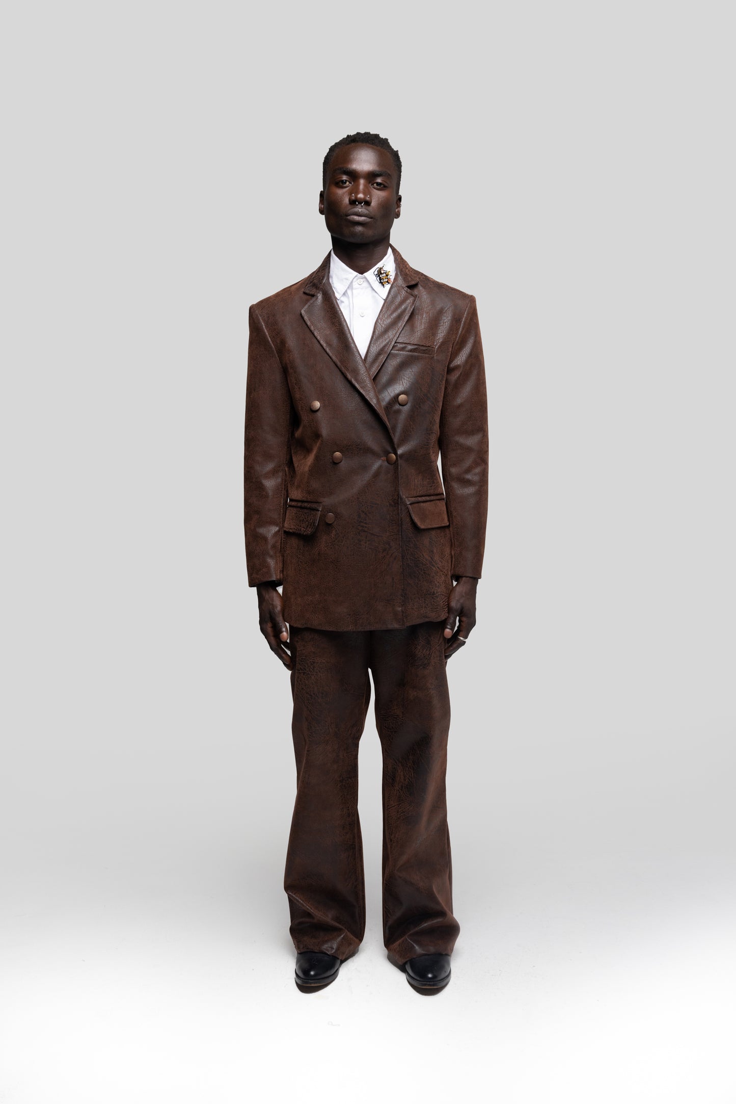 Leather Umber Trousers
