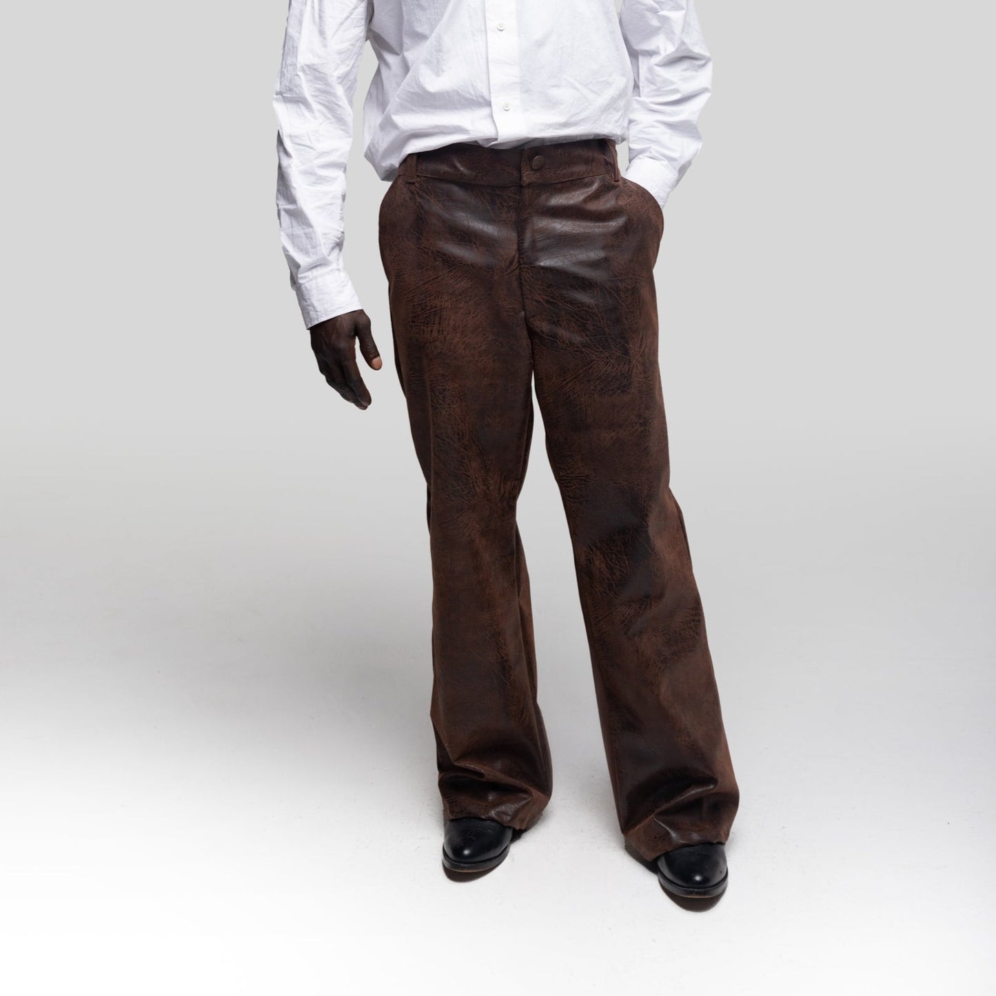 Leather Umber Trousers