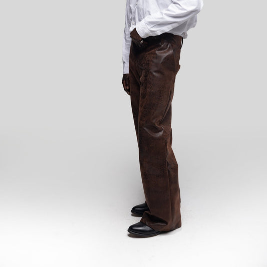 Leather Umber Trousers