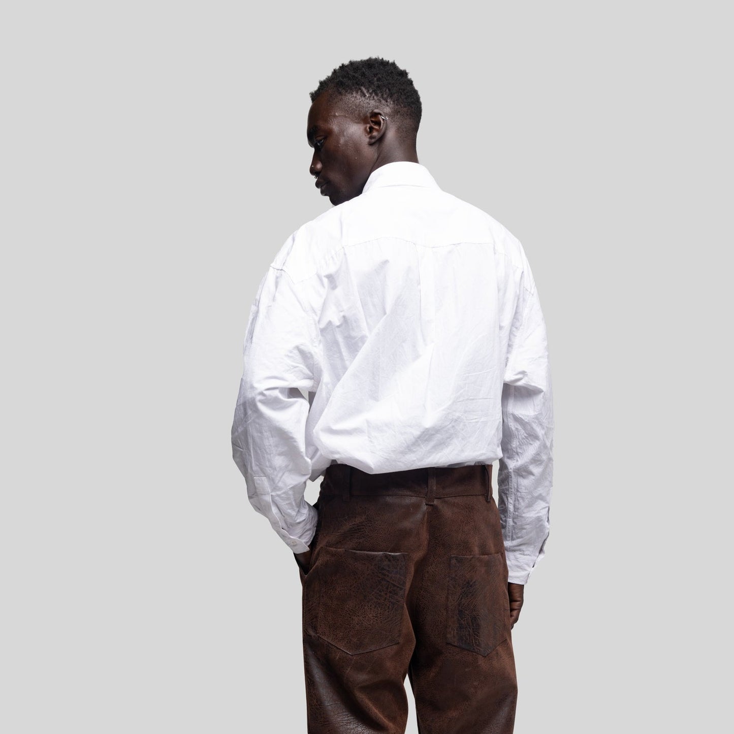 White Boxy Button Down Shirt
