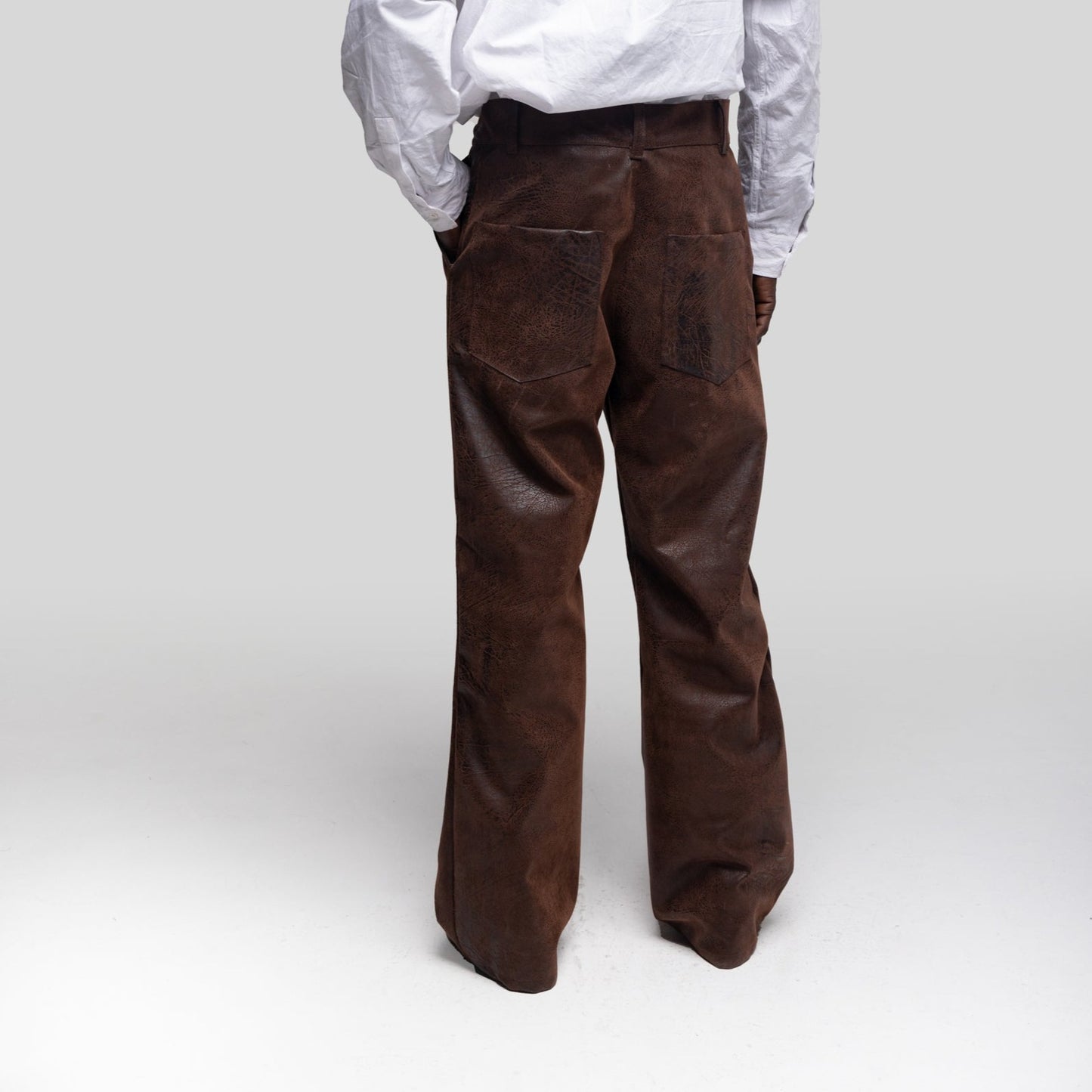 Leather Umber Trousers