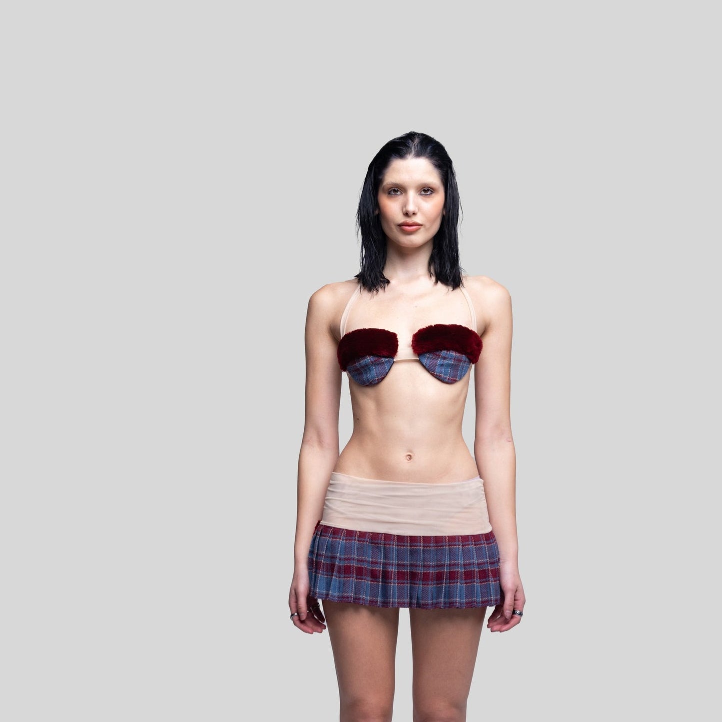 Louloutte Fur Halter Bra