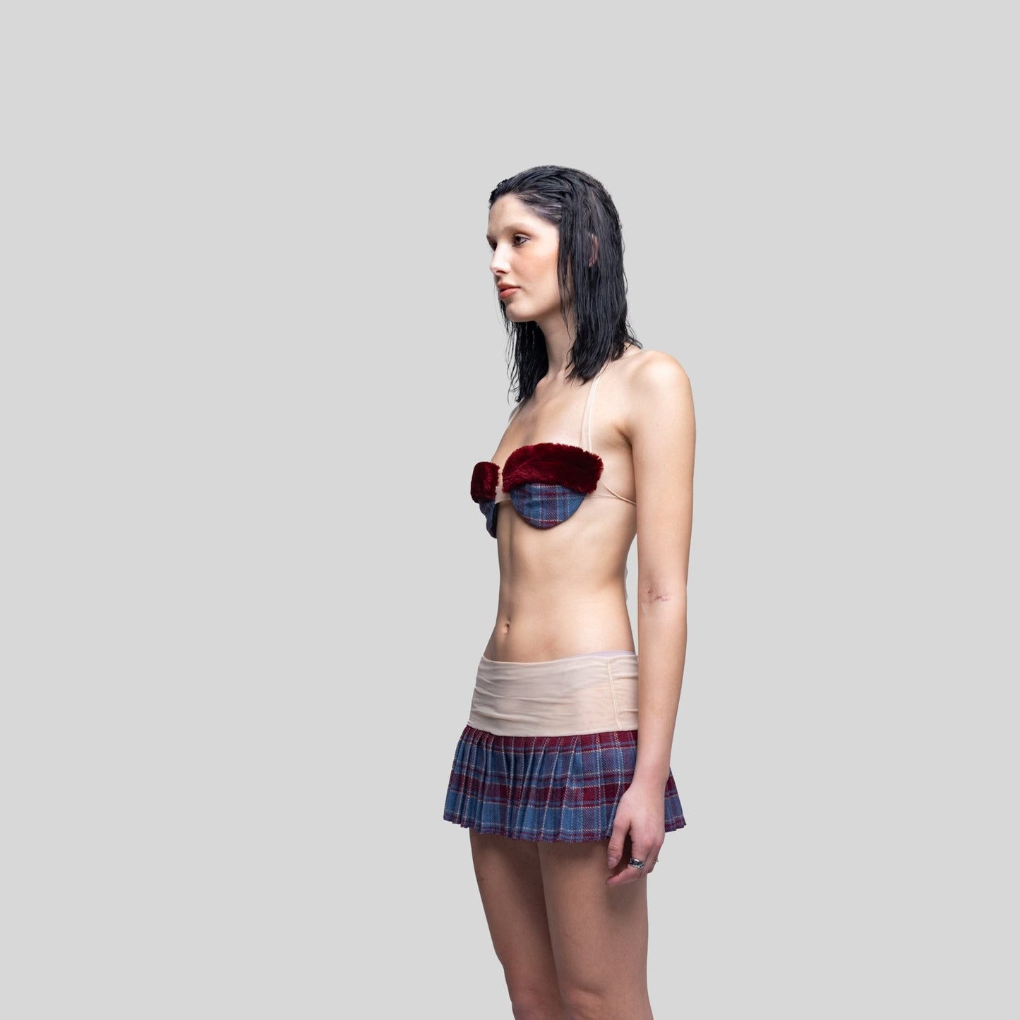 Louloutte Fur Halter Bra