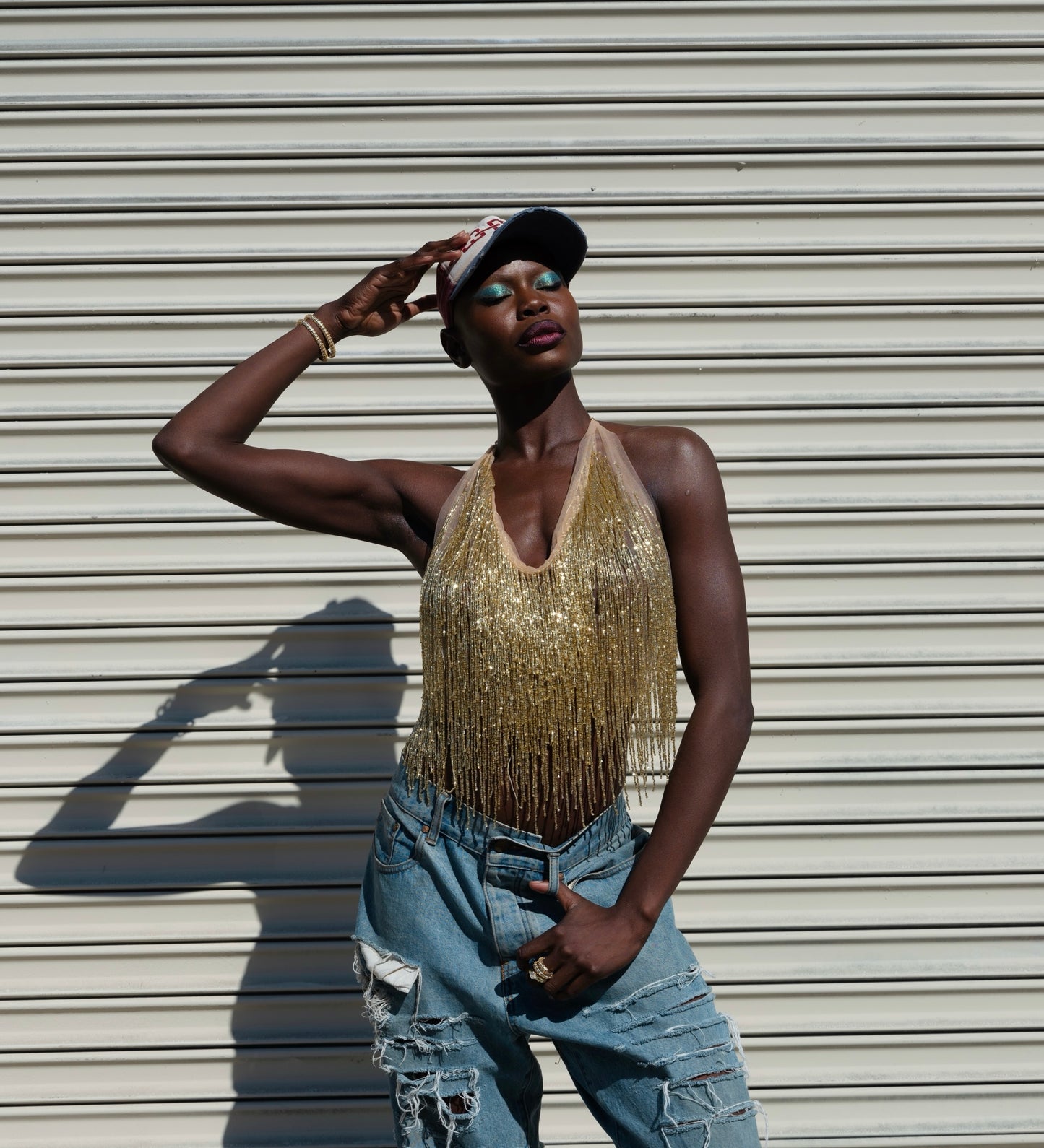 Gold Fringe Mini Top