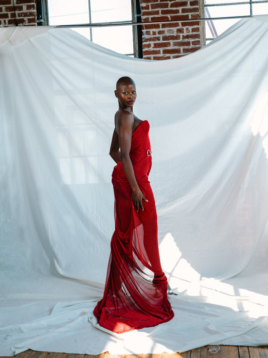 Cherry Bustier Maxi Dress
