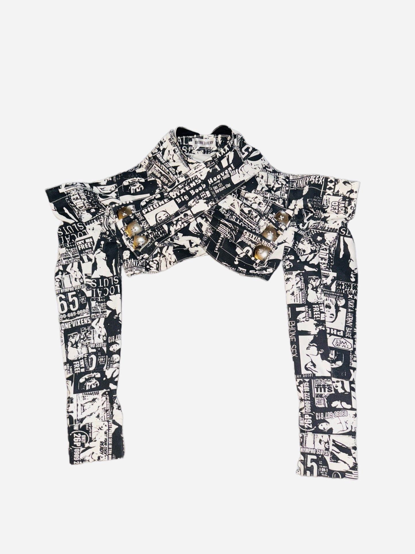 Printed Denim Cropped Jacket
