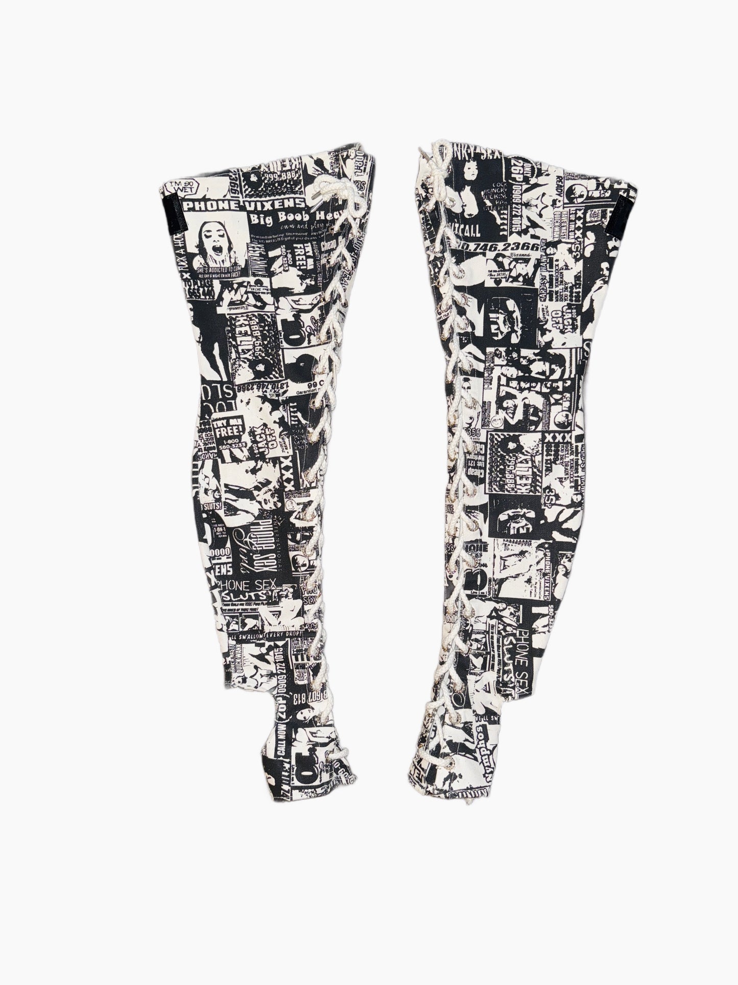 Printed Lace-Up Thigh High Heel Spats