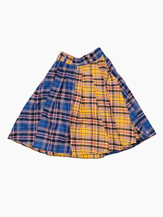 Pleated Multi Blend Wool Skirt