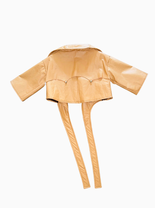 Leather Cross Over Jacket