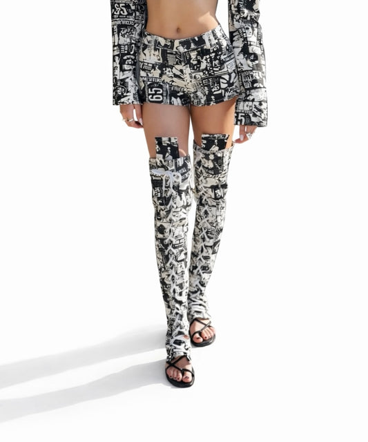 Hotline Lace-Up Thigh High Heel Spats