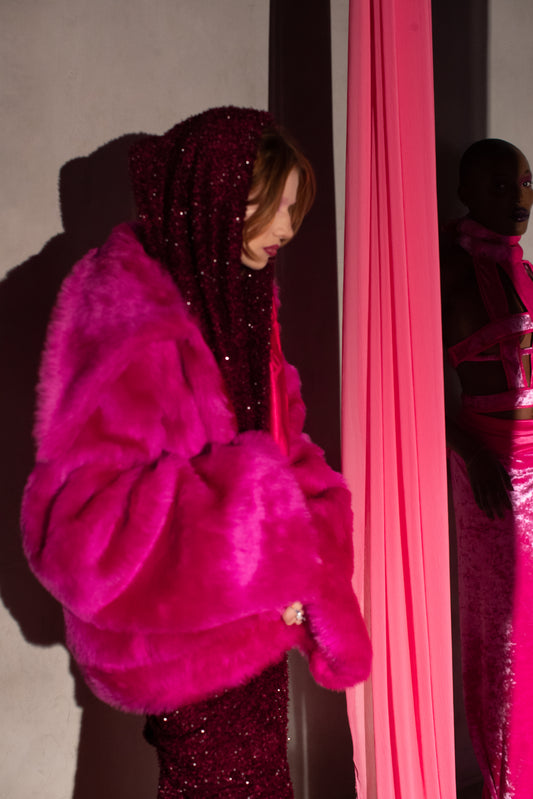 Pink Faux-Fur Jacket