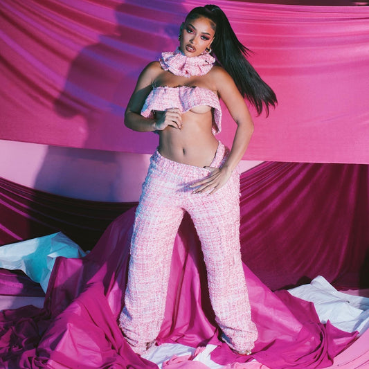 Pink Bouclé Trousers