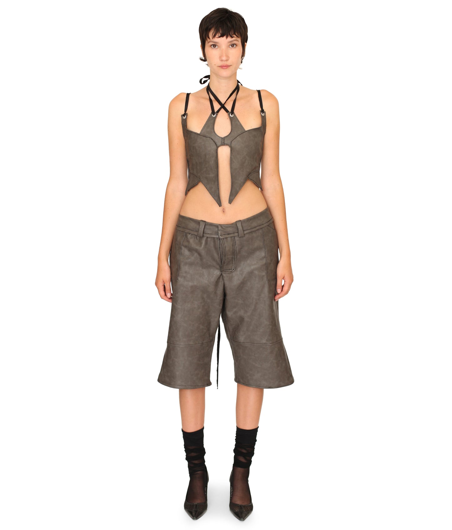 EE Faux-Leather Shorts