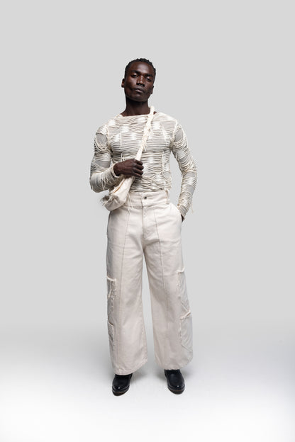 Destroyed Off White Long Sleeve