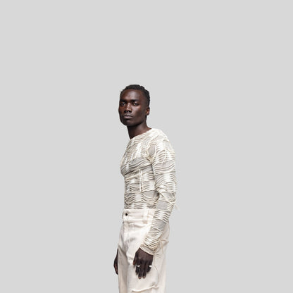Destroyed Off White Long Sleeve