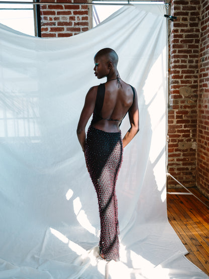 Black Embellished Ruby Maxi Dress