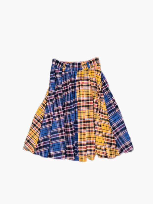 Pleated Multi Blend Wool Skirt