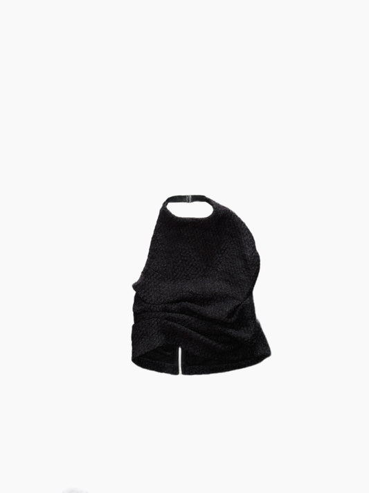 Wool Pleated Halter Top
