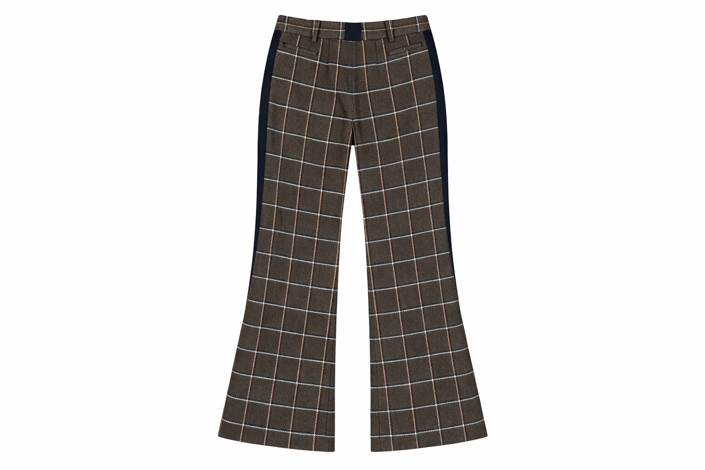 Windowpane Flared Wool Trouser