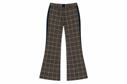 Windowpane Flared Wool Trouser