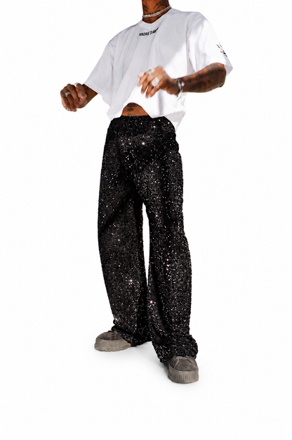 Black Sequin Trousers