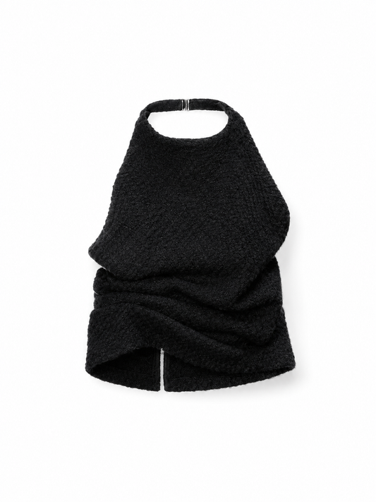 Wool Pleated Halter Top
