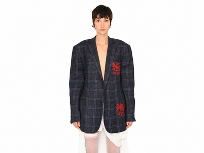Plaid ‘’XOXO’’ Blazer