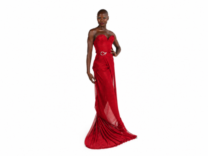 Cherry Bustier Maxi Dress