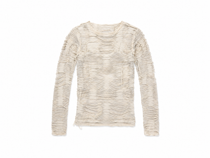 Destroyed Off White Long Sleeve