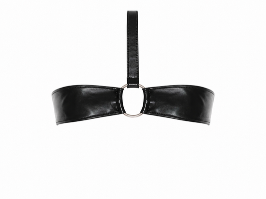 Leather Black Bra