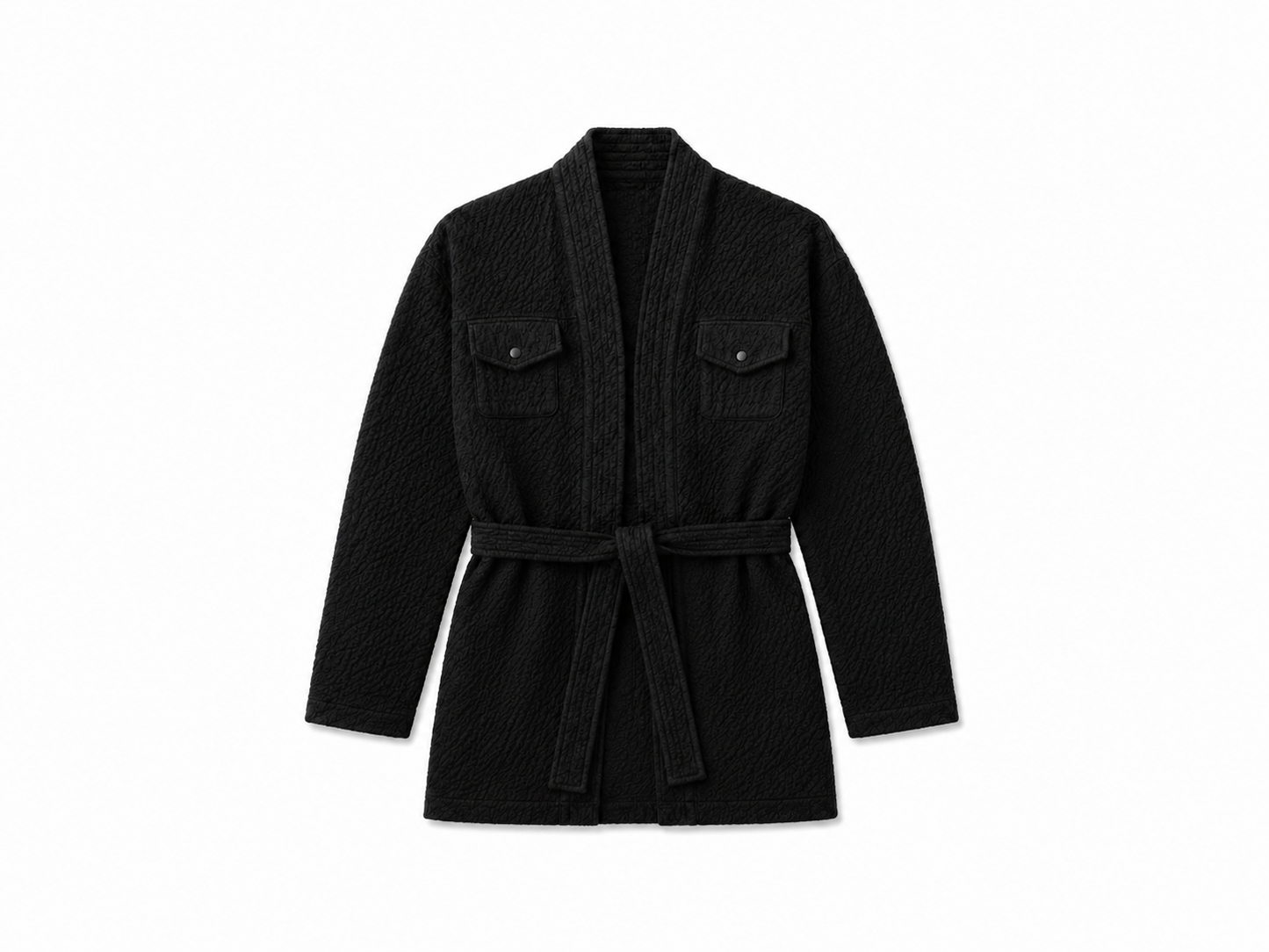 Black Wool Kimono Jacket