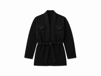 Black Wool Kimono Jacket