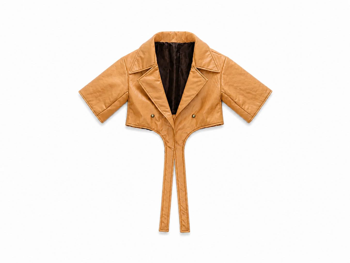Leather Cross Over Jacket