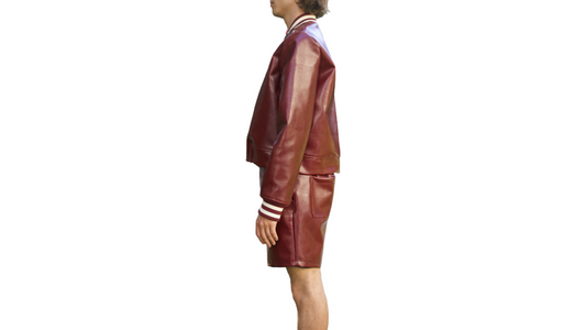 Burgundy Leather Shorts