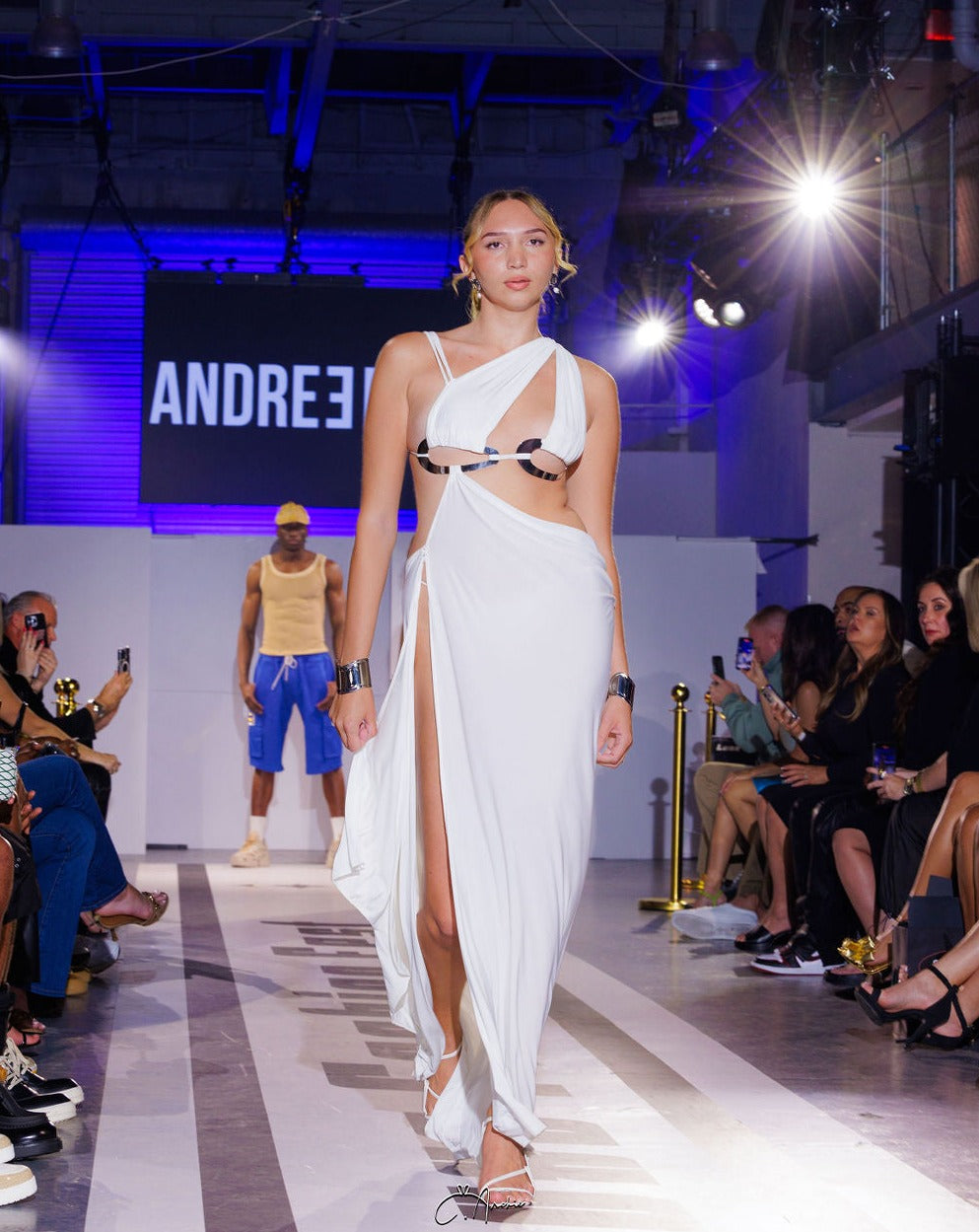 Andre Emery Anjea Cut-Out One-Shoulder Gown