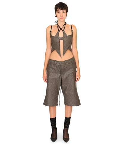 EE Faux-Leather Shorts