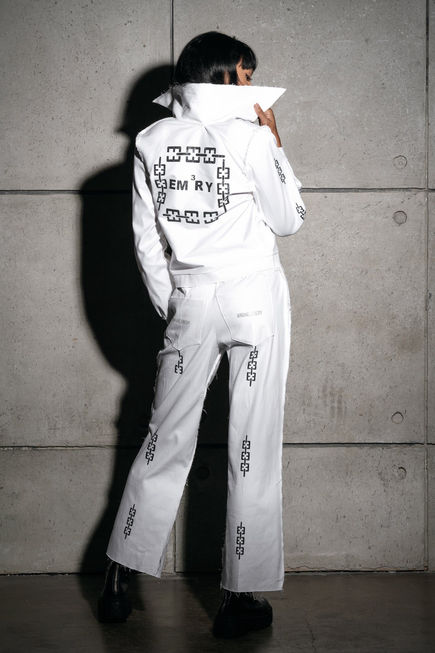 White Denim Link Jacket